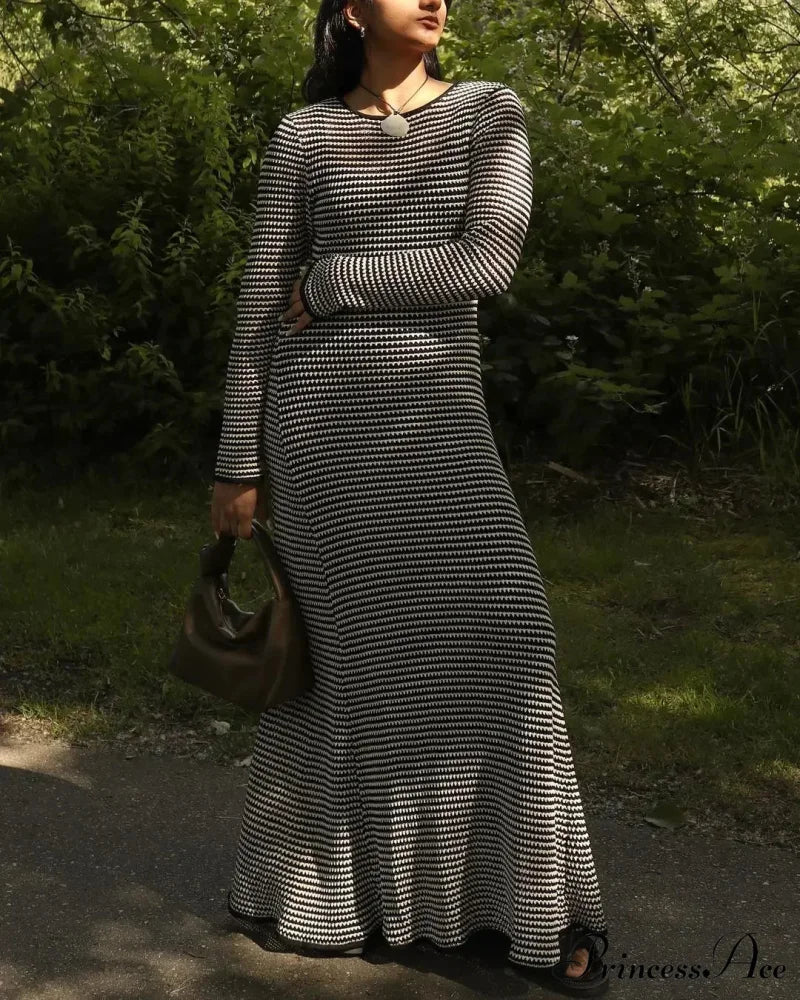 Vintage Striped Tie Beachwear Maxi Dress - Image 2