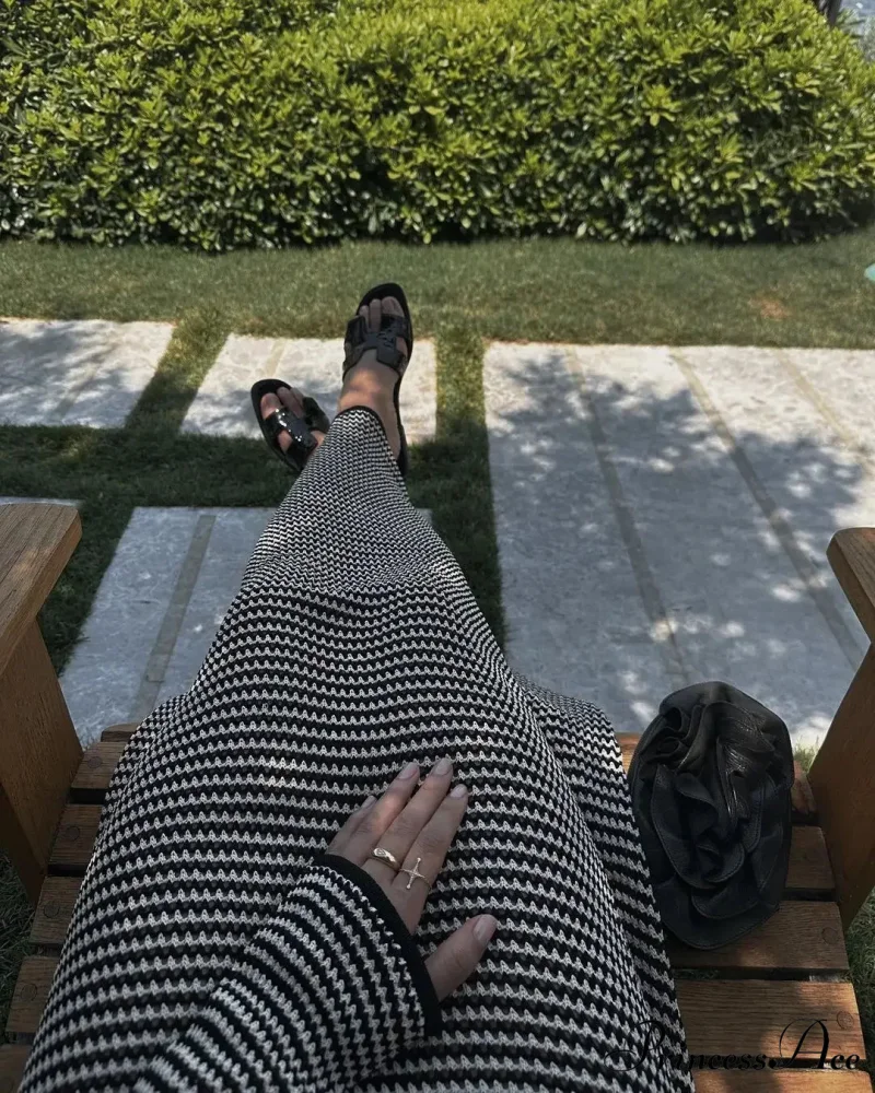 Vintage Striped Tie Beachwear Maxi Dress - Image 4