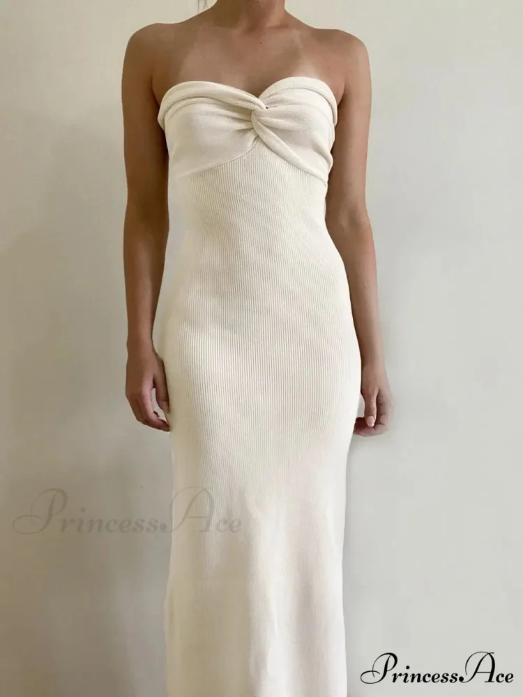 Backless Twist Knitted Fashion Outfits Maxi Dress - Image 13