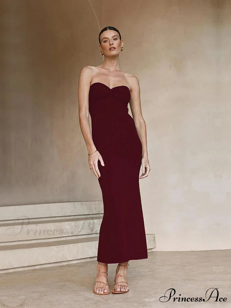 Backless Twist Knitted Fashion Outfits Maxi Dress - Image 14