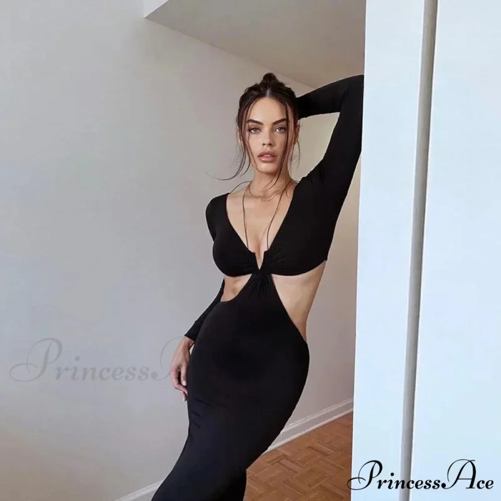Halter Cut Out Fashion Outfits Maxi Dress - Image 4