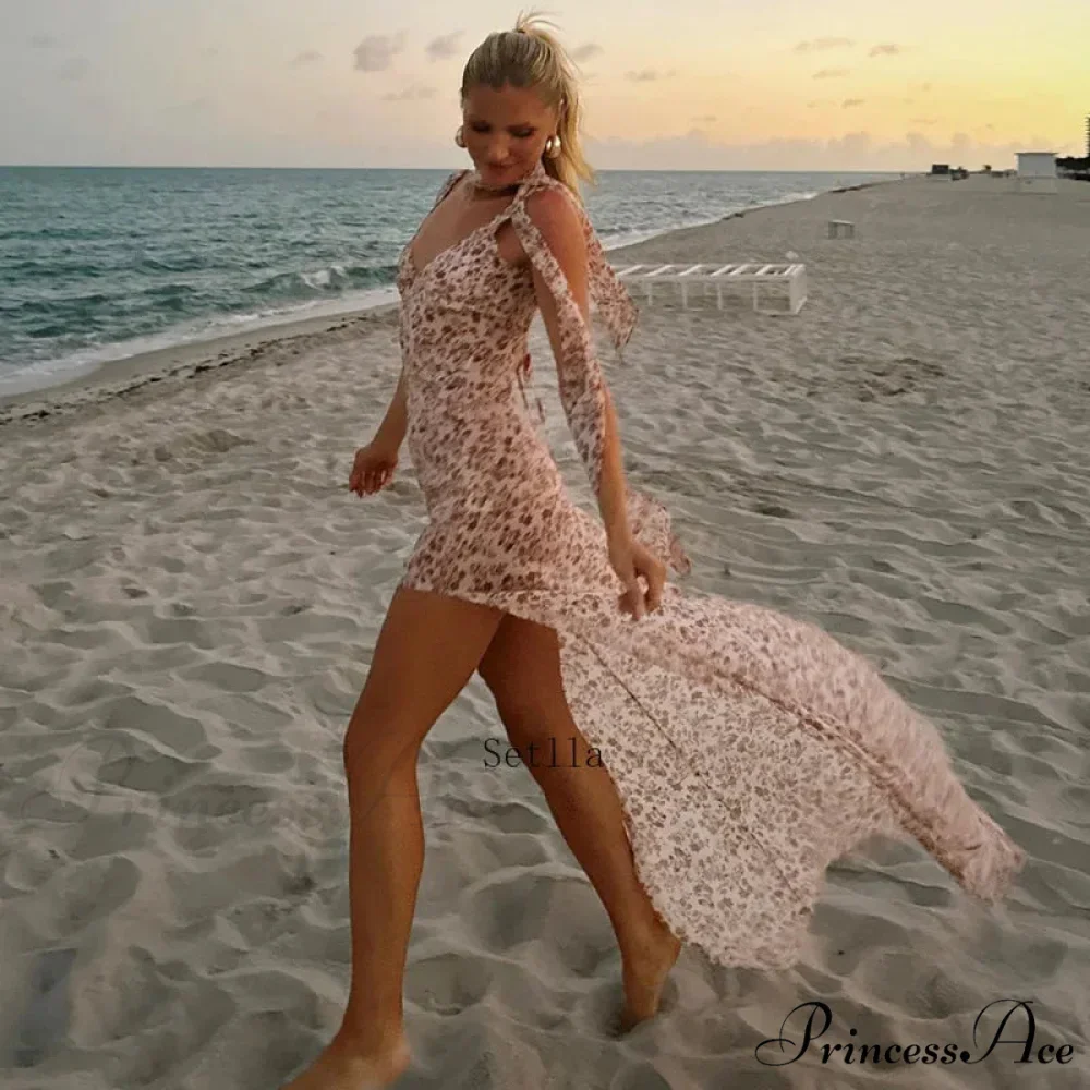 Backless Floral Print Birthday Vestido Maxi Dress - Image 3