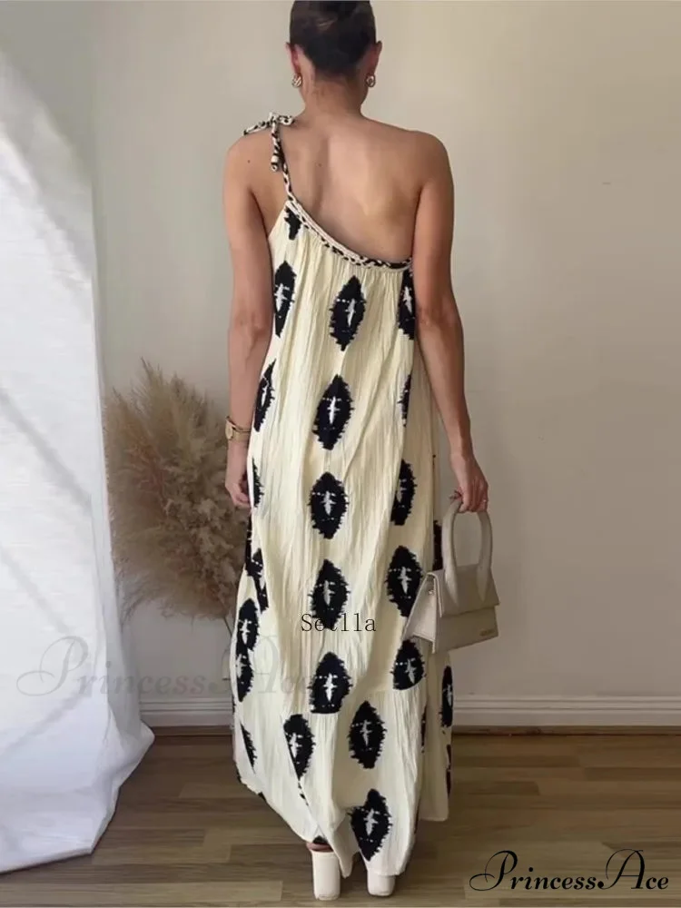 Flower Print Collar Party Vestidos Maxi Dress - Image 2