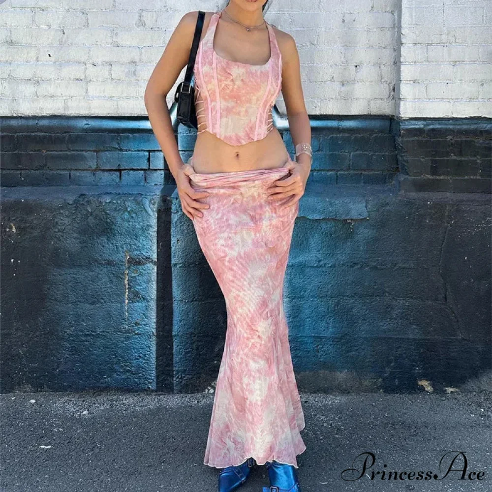 Fashion Print Two Set Maxi Dress - Image 3