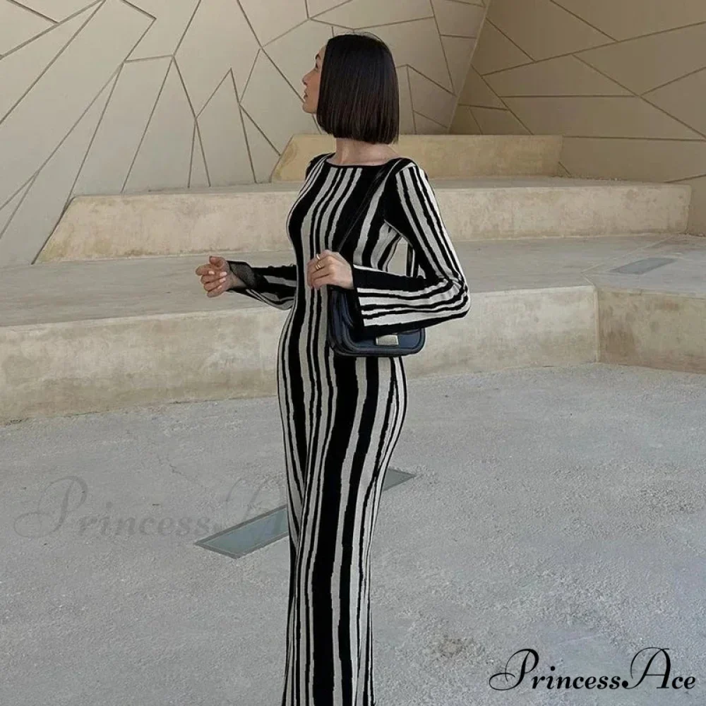 Knitted Long Sleeve Maxi Dress - Image 2