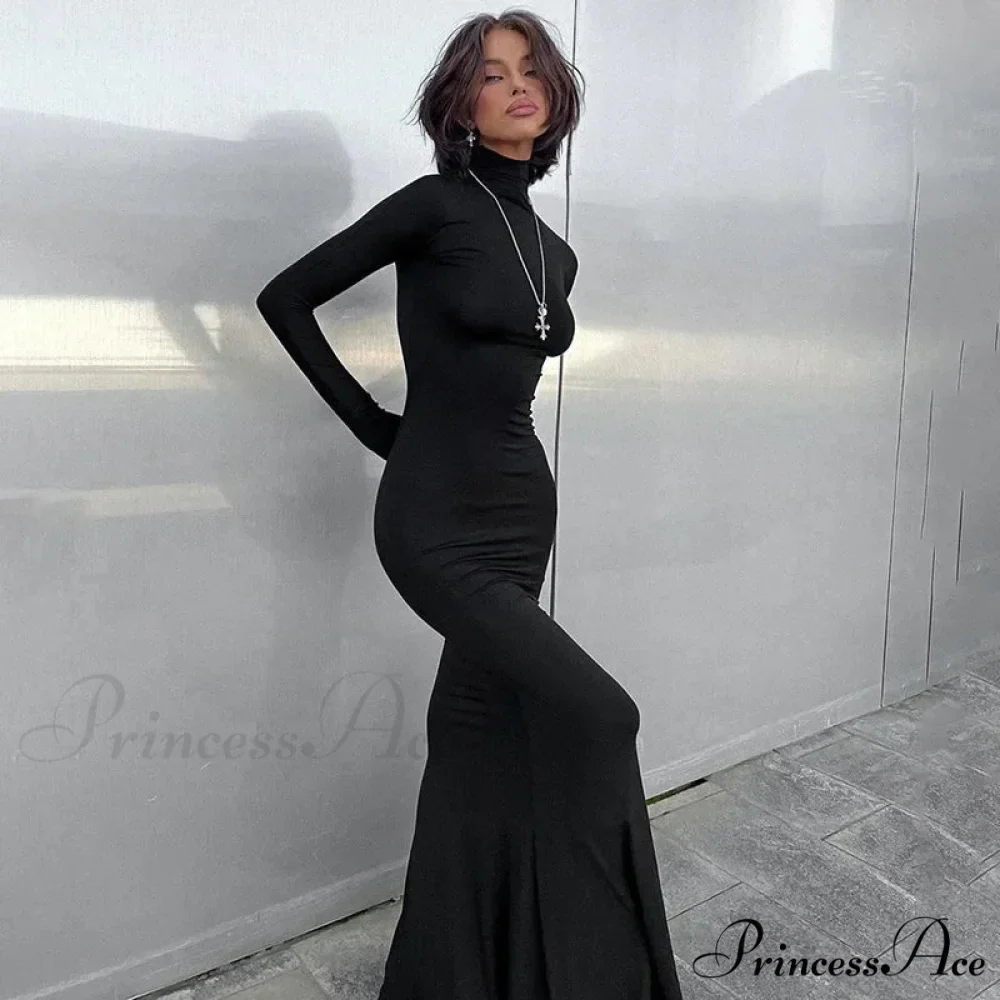 Turtleneck Sleeve Maxi Dress - Image 4