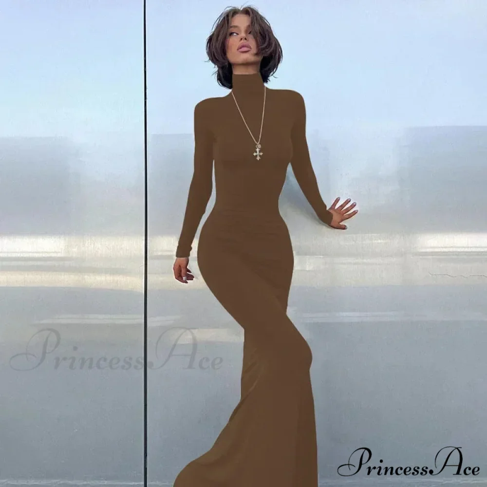 Turtleneck Sleeve Maxi Dress - Image 9
