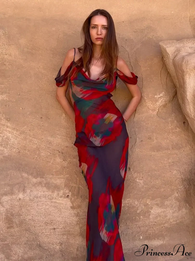 Cut Out Backless Split Maxi Dress - Image 3