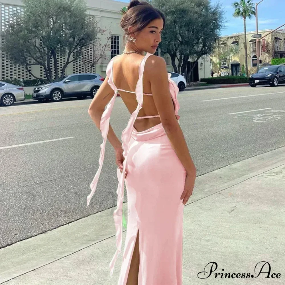 Ribbon Backless Maxi Dress - Image 10