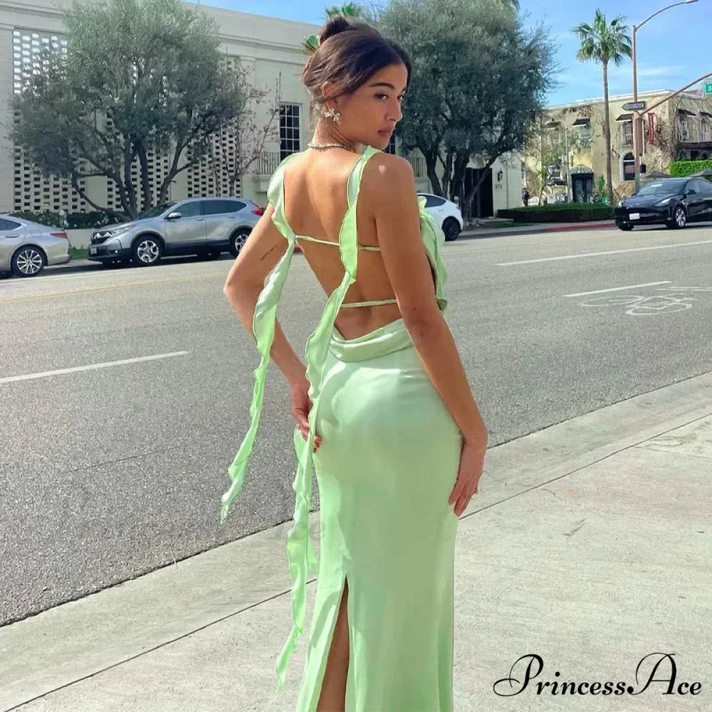 Ribbon Backless Maxi Dress - Image 6