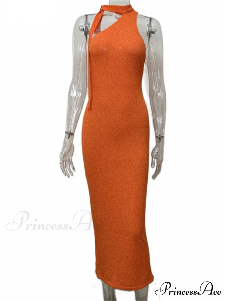 Beach Knitted Halter Bodycon Maxi Dress - Image 7