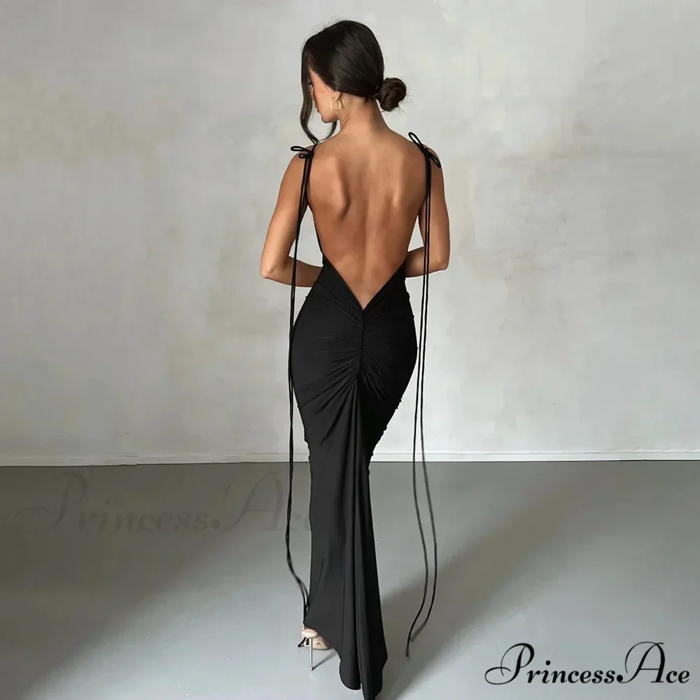 Backless Draped Prom Maxi Dress - Image 2