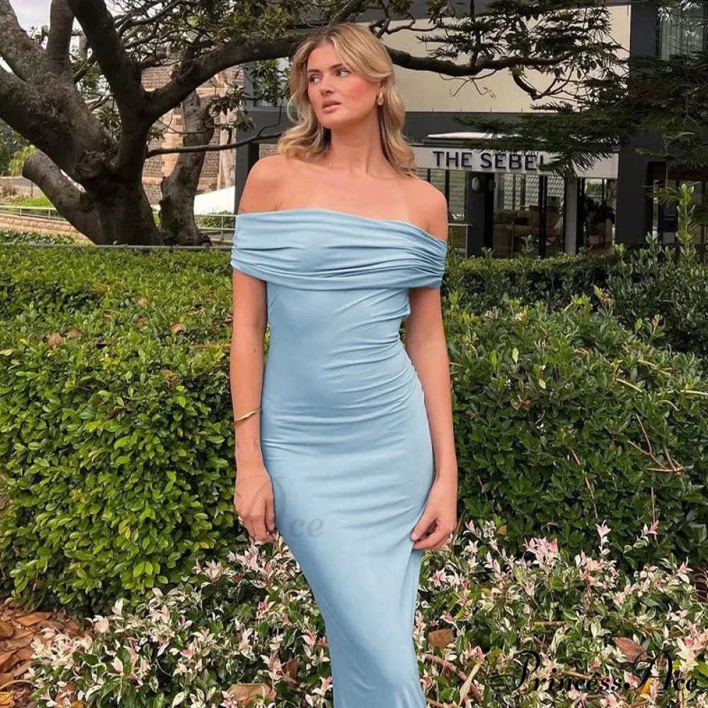 Ruched Off Shoulder Back Split Sexy Backless Maxi Dress - Image 6