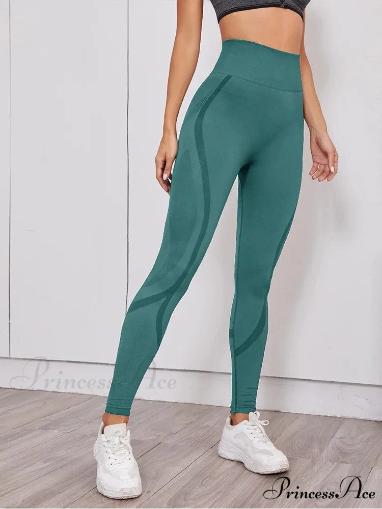 Hollow Out Waist Elastic Gym Training Yoga Legging - Image 3