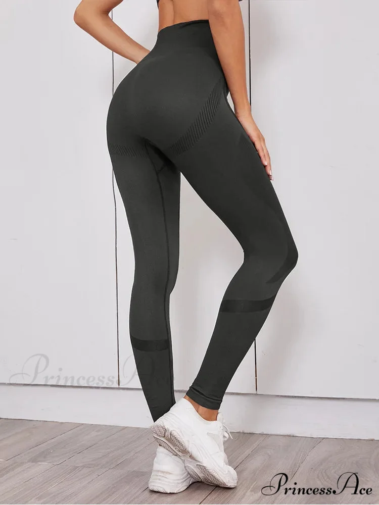 Hollow Out Waist Elastic Gym Training Yoga Legging - Image 4