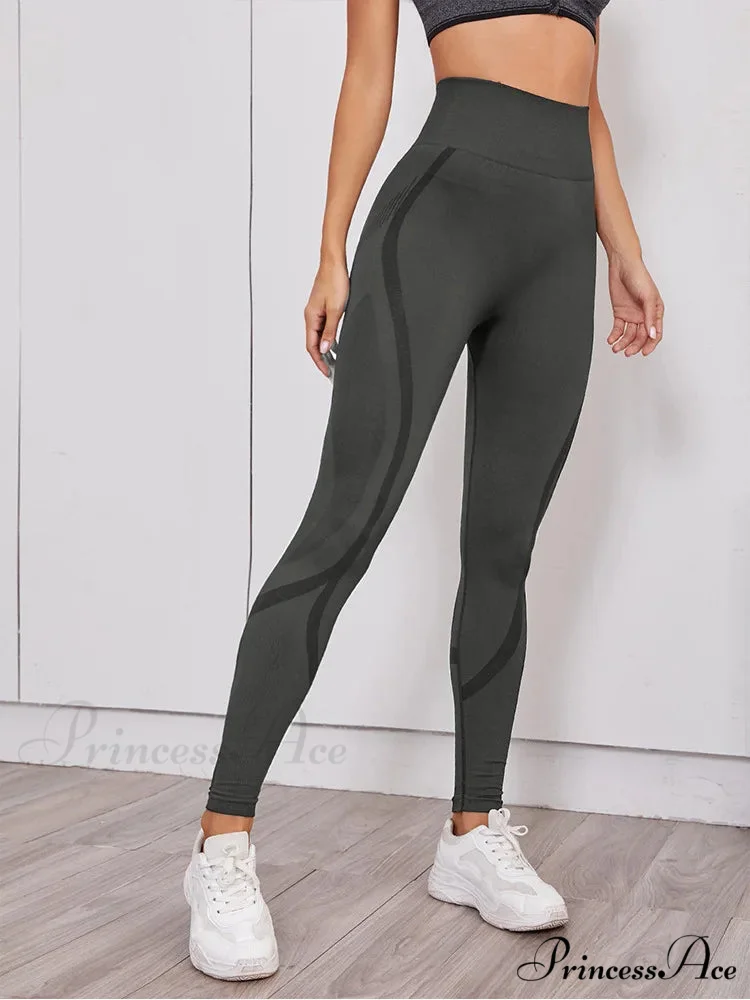 Hollow Out Waist Elastic Gym Training Yoga Legging - Image 5