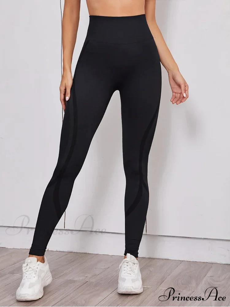 Hollow Out Waist Elastic Gym Training Yoga Legging - Image 8