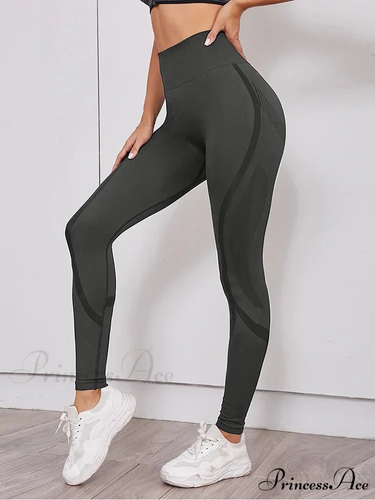 Hollow Out Waist Elastic Gym Training Yoga Legging - Image 9
