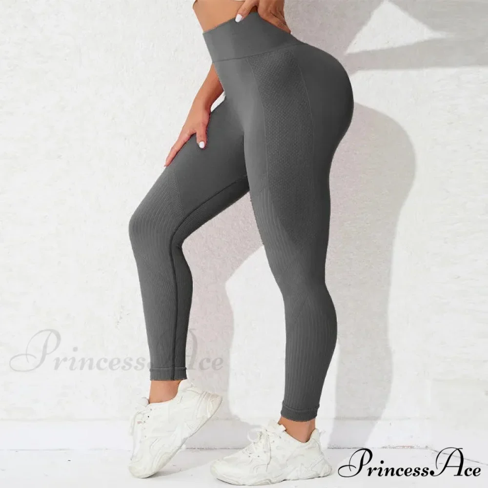 High Waist Seamless Butt Lift Knitting Gym Running Legging - Image 2