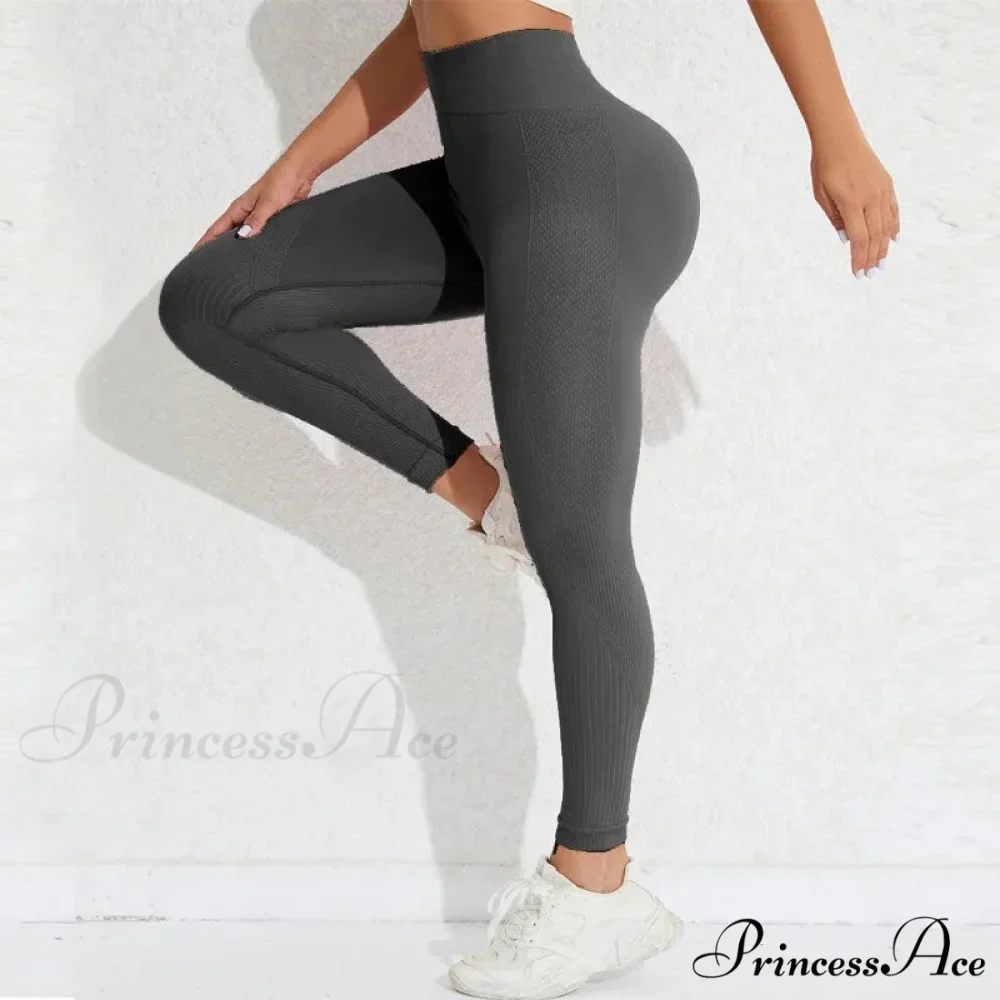 High Waist Seamless Butt Lift Knitting Gym Running Legging - Image 3