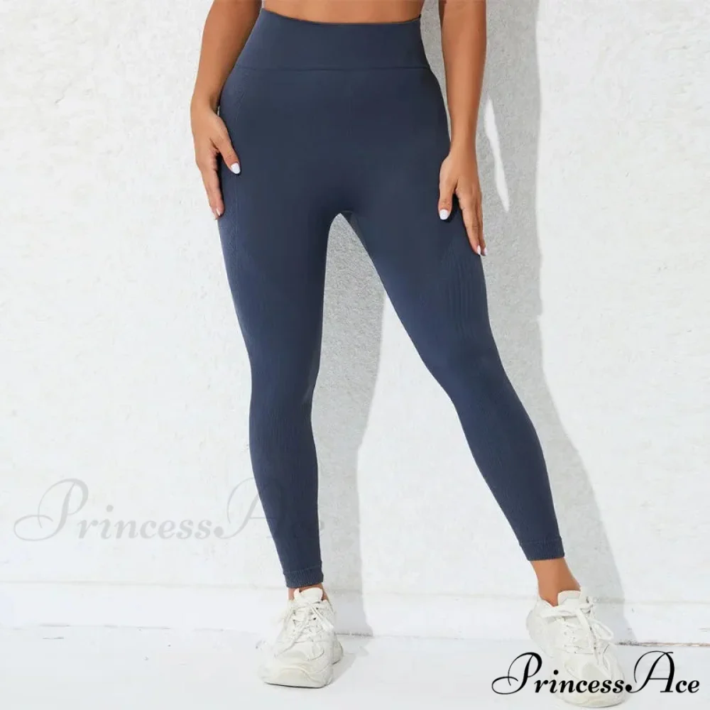 High Waist Seamless Butt Lift Knitting Gym Running Legging - Image 6