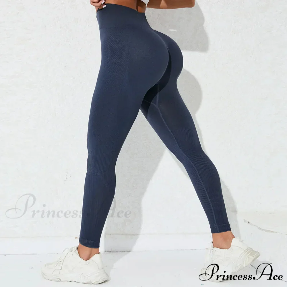 High Waist Seamless Butt Lift Knitting Gym Running Legging - Image 7