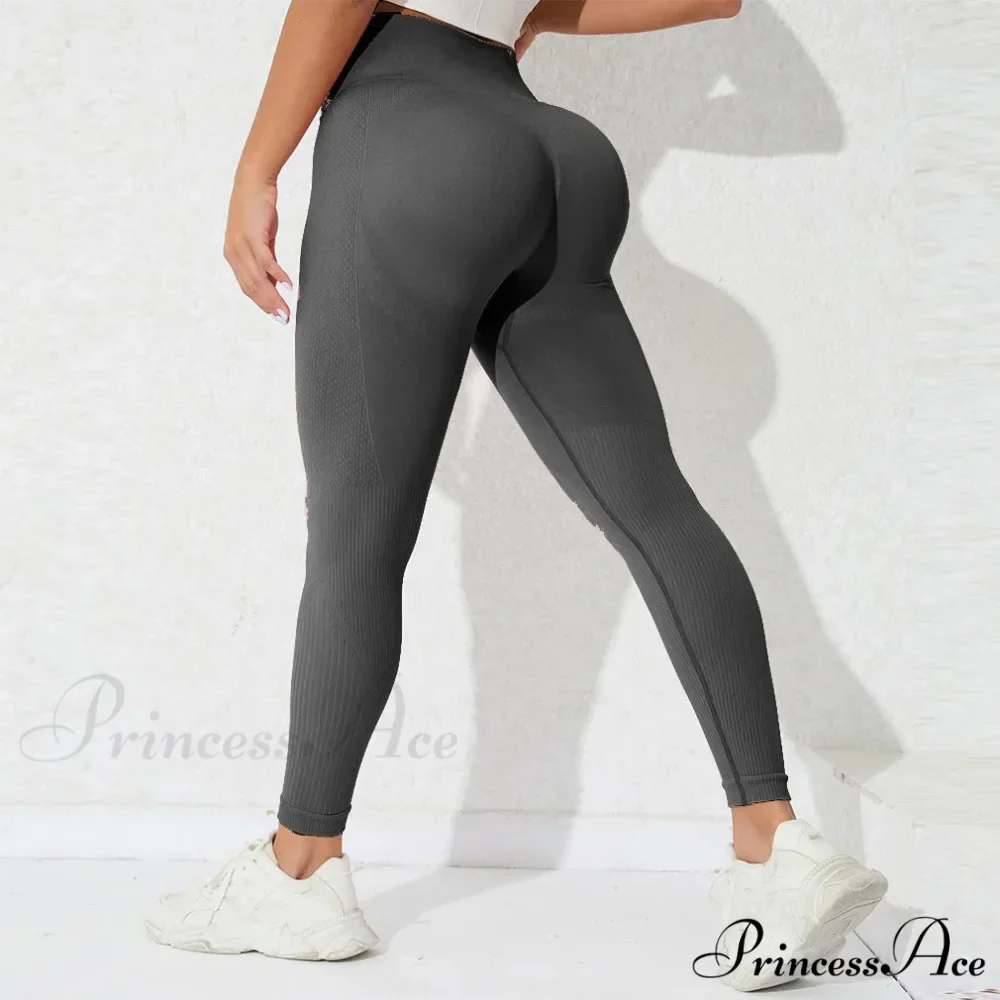 High Waist Seamless Butt Lift Knitting Gym Running Legging - Image 8