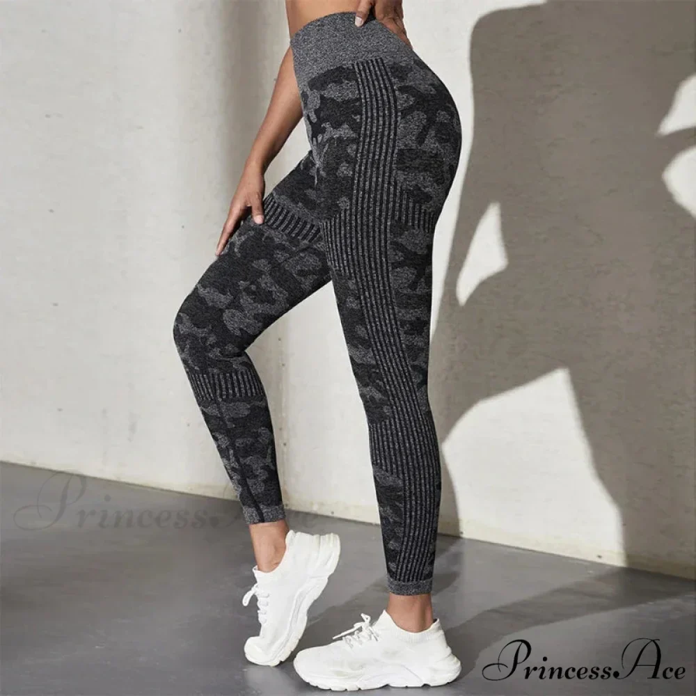High Waist Camouflage Seamless Stretch Butt Lift Gym Legging - Image 2