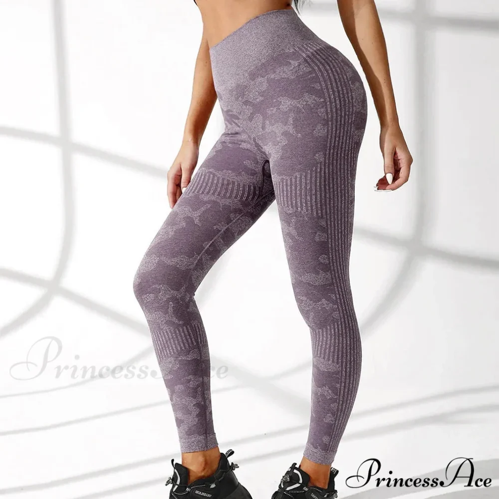 High Waist Camouflage Seamless Stretch Butt Lift Gym Legging - Image 6