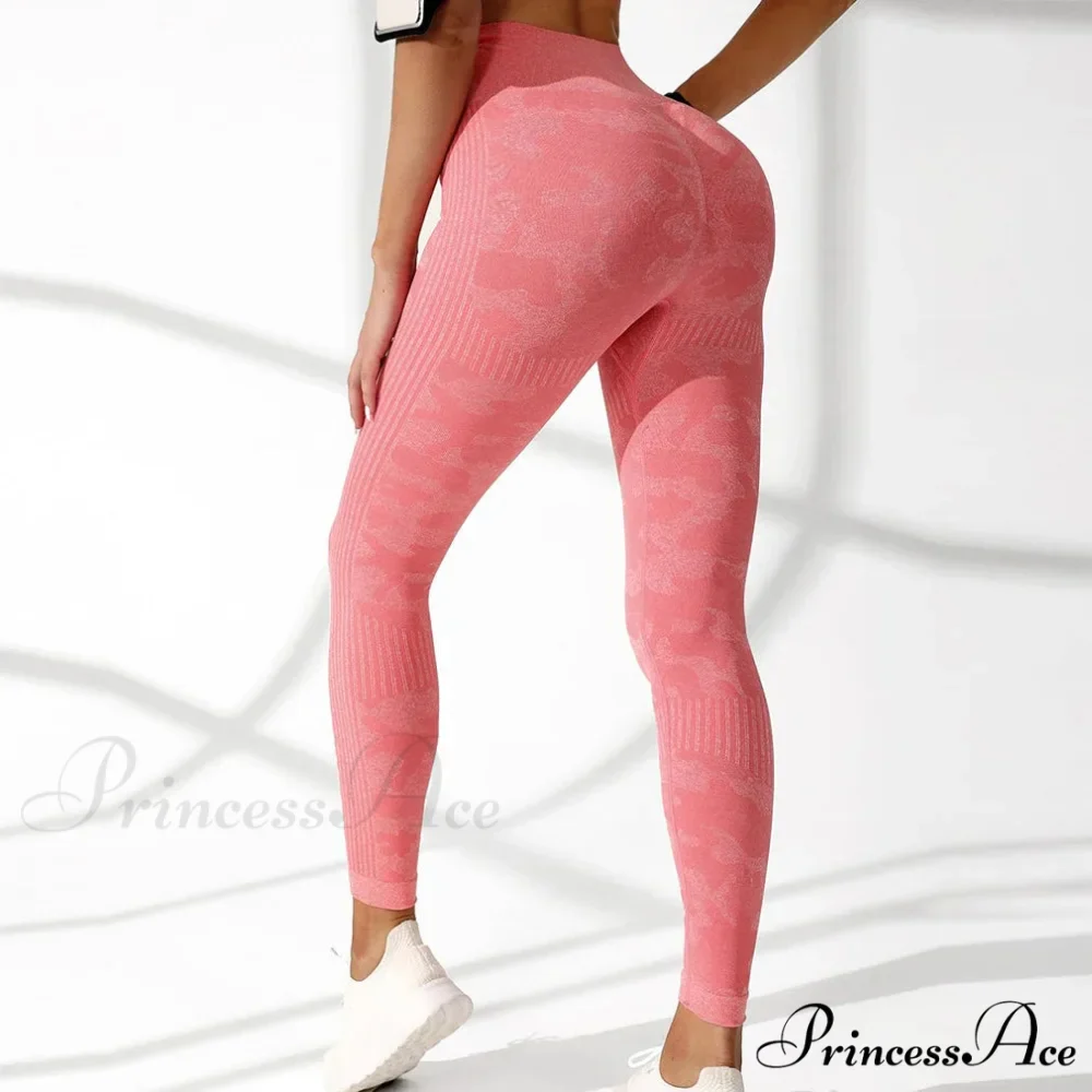High Waist Camouflage Seamless Stretch Butt Lift Gym Legging - Image 7