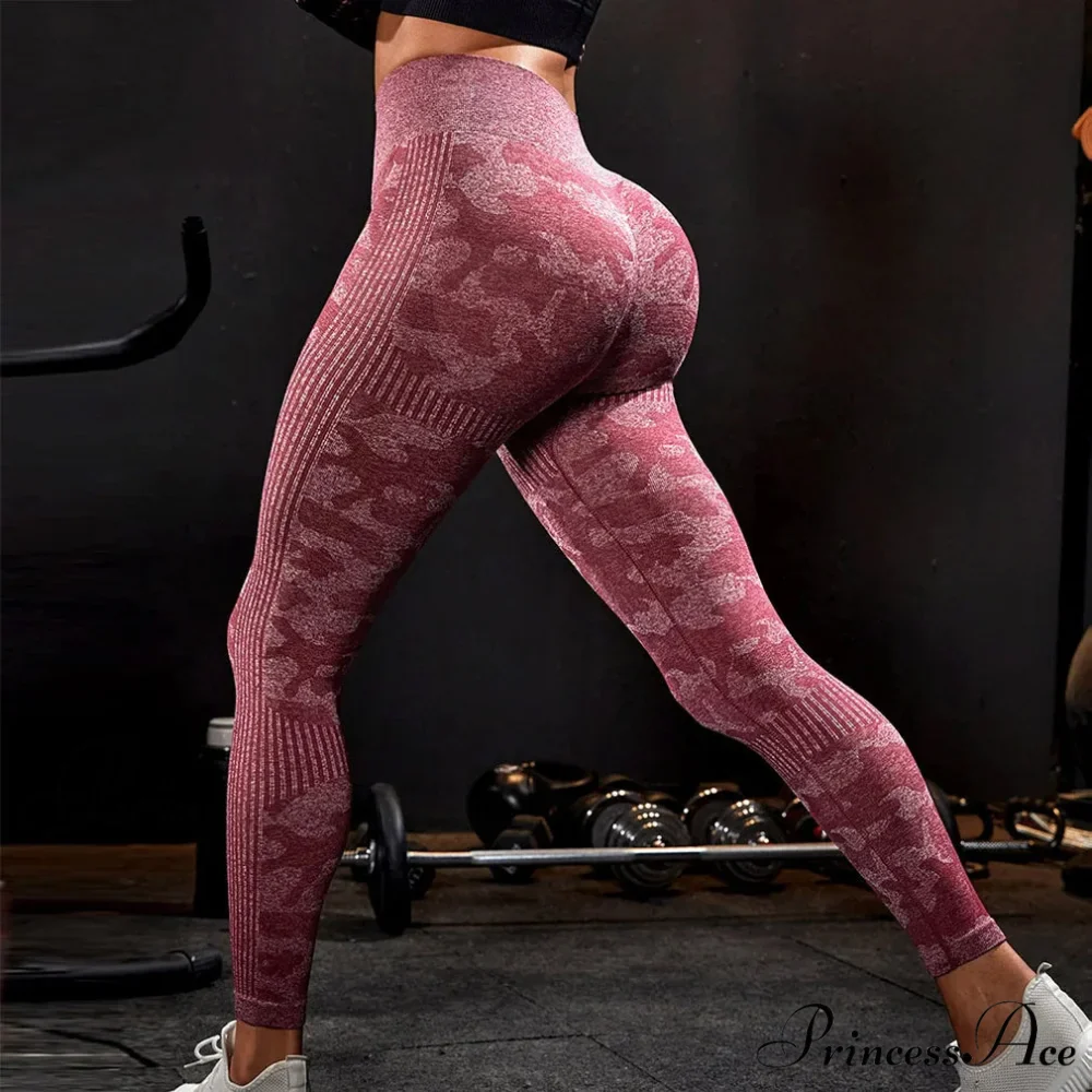 High Waist Camouflage Seamless Stretch Butt Lift Gym Legging - Image 9