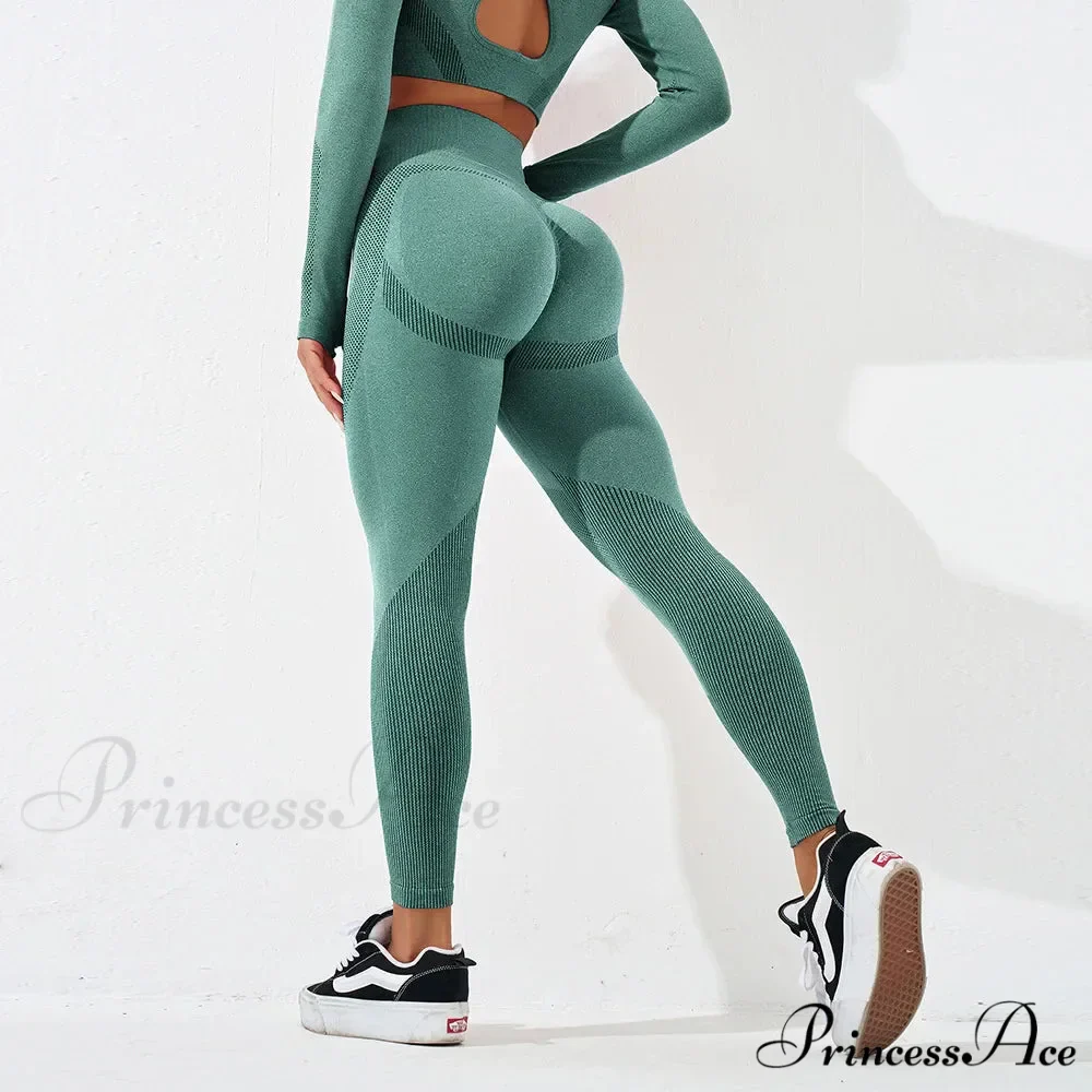 Striped High Waist Workout Elastic Fitness Legging - Image 3