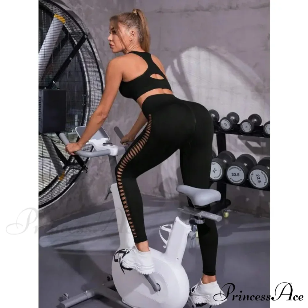 Mesh Out High Waist Push Up Yoga Gym Legging - Image 6