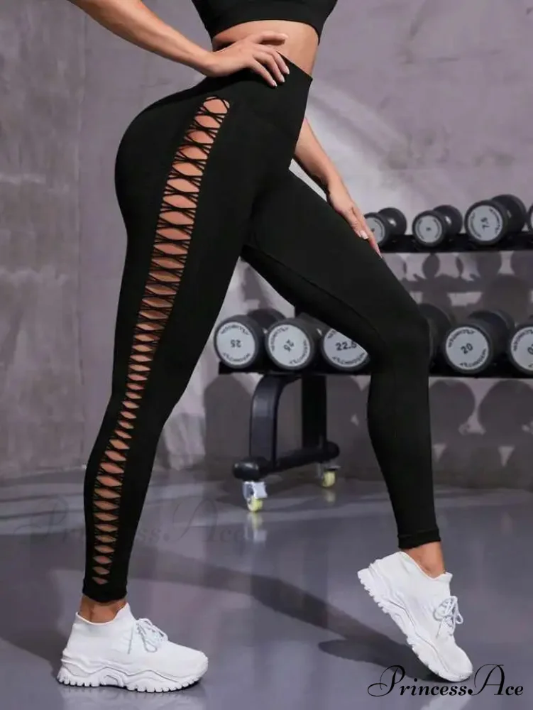 Mesh Out High Waist Push Up Yoga Gym Legging - Image 7