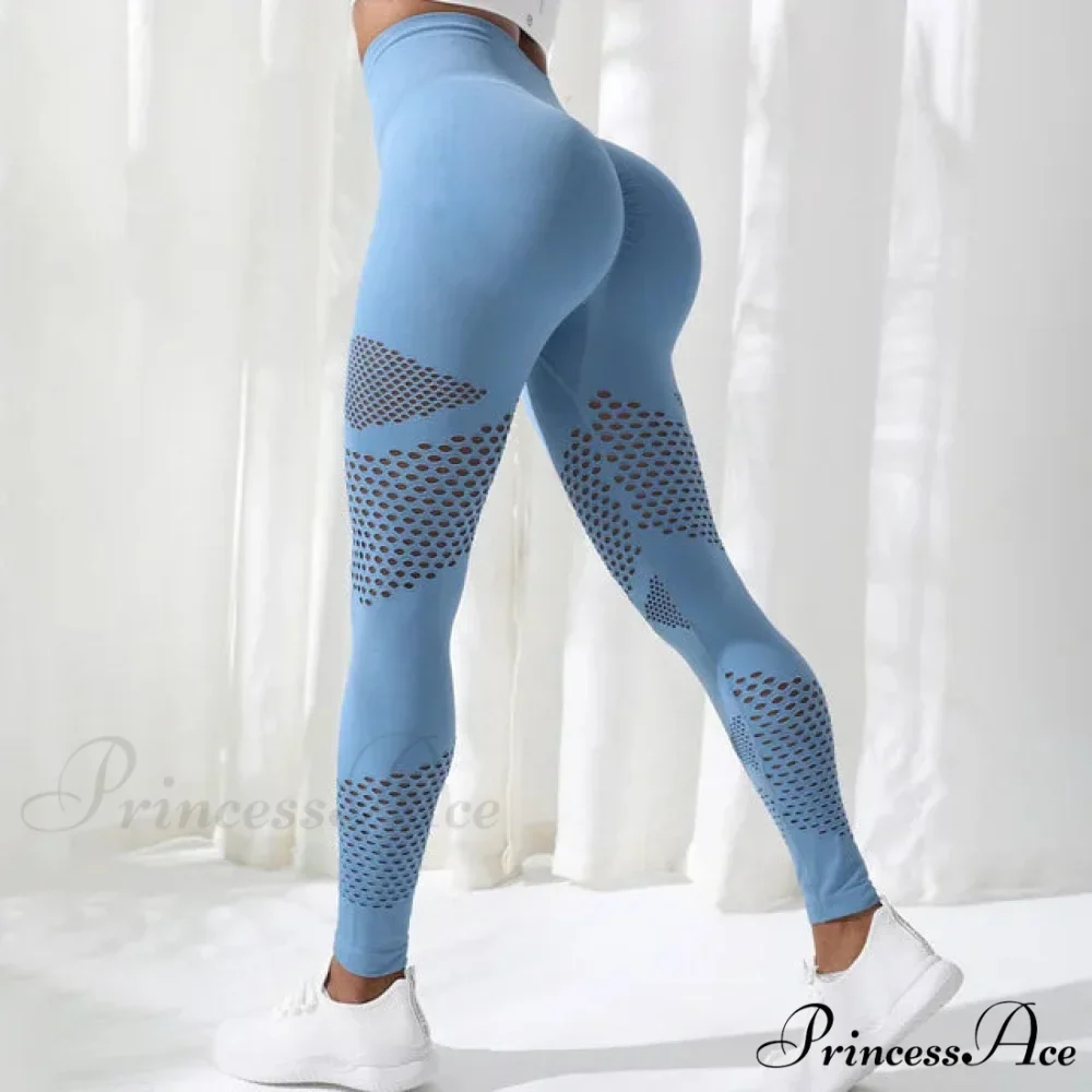 Hollow Stripe Gym Yoga Sports Female Clothing Legging - Image 6