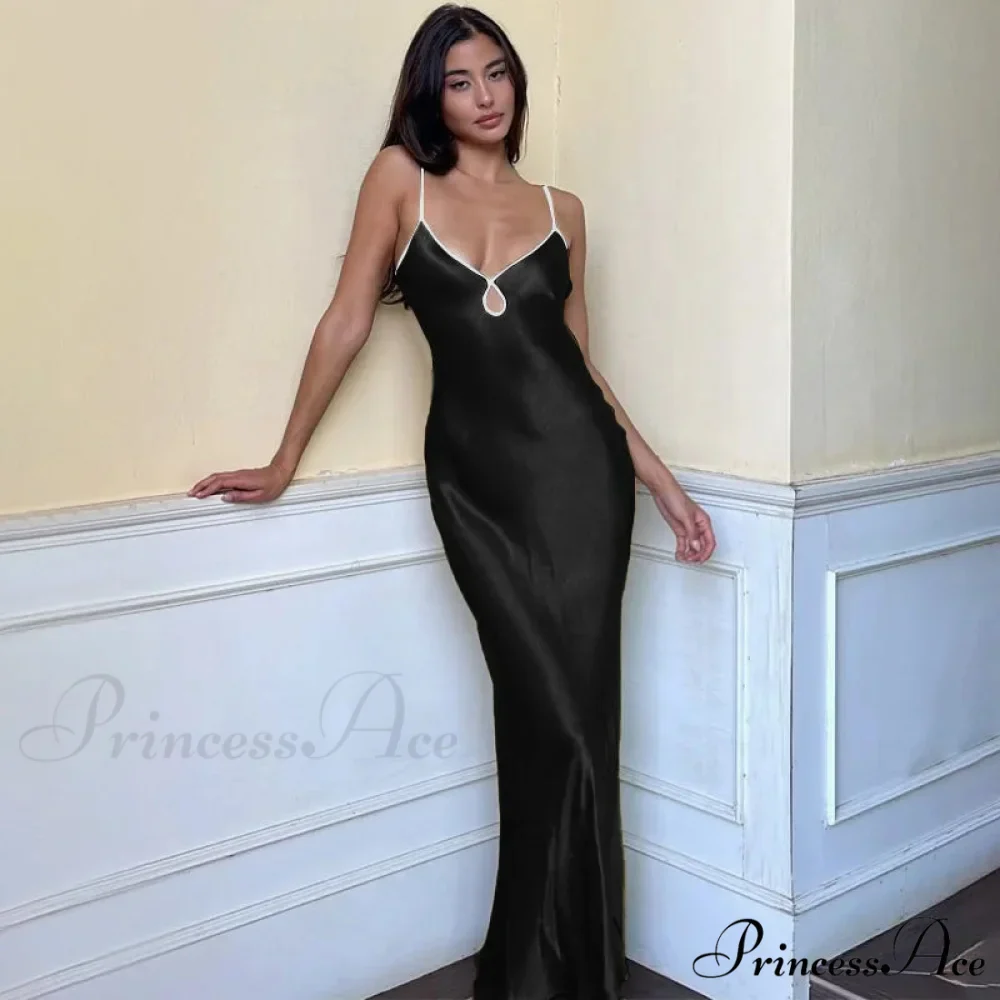 Backless Maxi For Women 2024 Summer Sexy Lace Up Patchwork Beach OutFit Prom Long Cocktail Cut Out Dress - Image 4