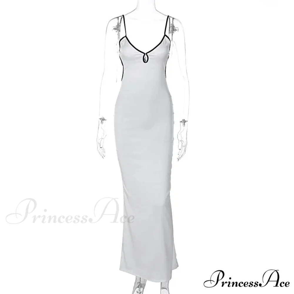 Backless Maxi For Women 2024 Summer Sexy Lace Up Patchwork Beach OutFit Prom Long Cocktail Cut Out Dress - Image 9