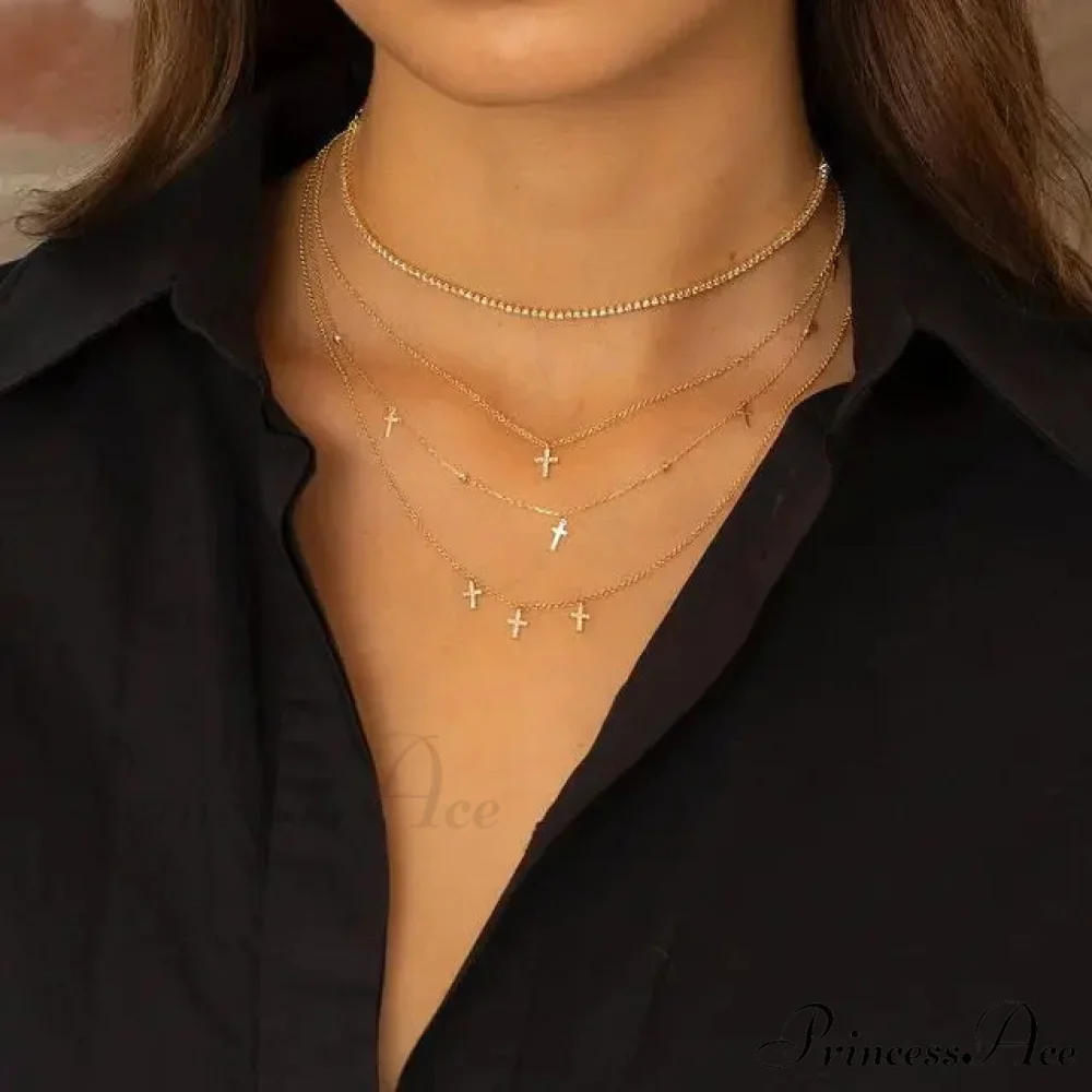 Gold Cross Pendant Necklace - Image 3