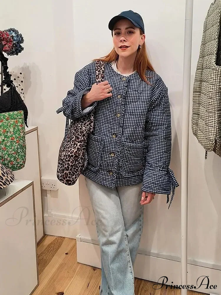 Casual Double-side Printed Lace Up Cotton Elegant Single Breasted Pockets Ruffles Coat - Image 5