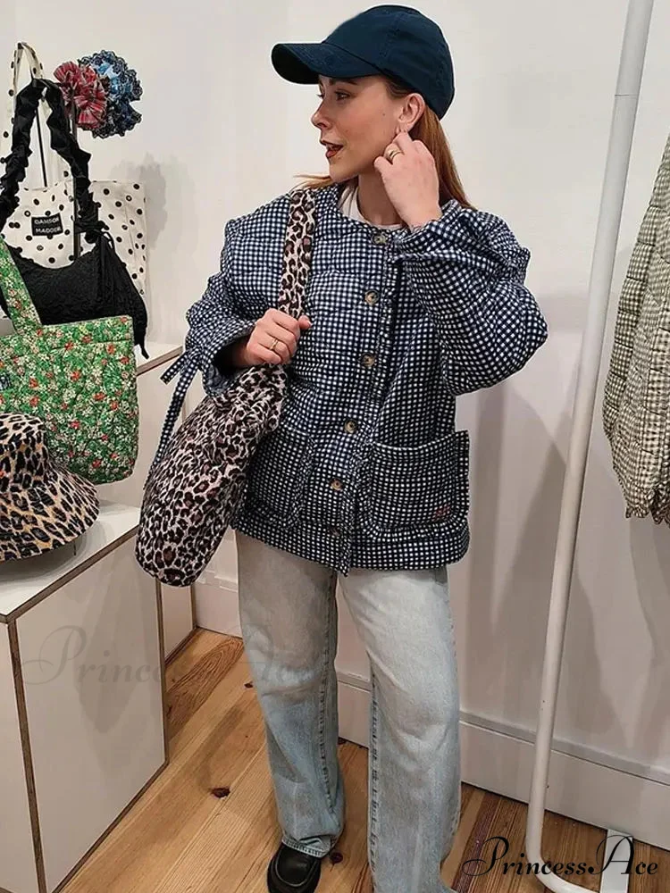 Casual Double-side Printed Lace Up Cotton Elegant Single Breasted Pockets Ruffles Coat - Image 6
