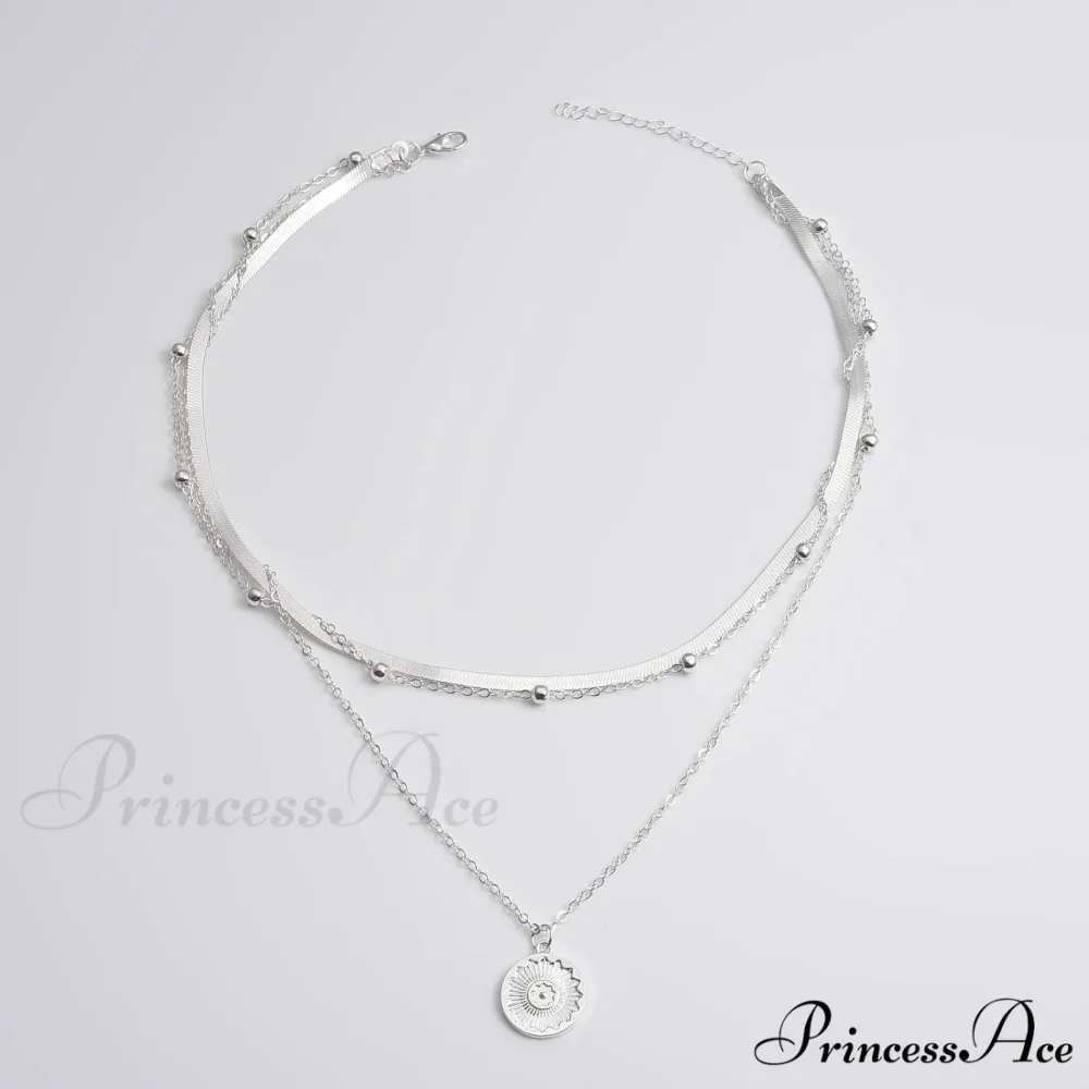 Vintage Three-Layer Round Coin Snake Necklace - Image 6