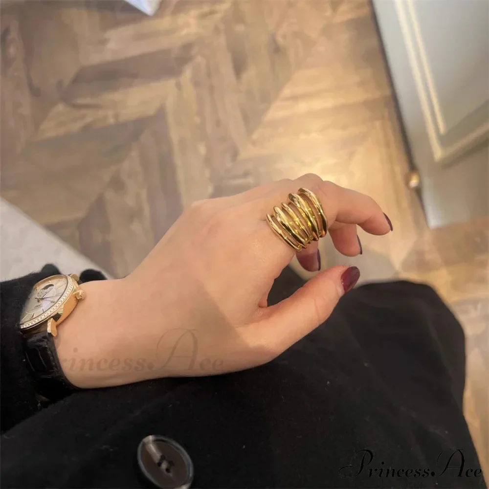 Vintage Multi-Layer Fashion Exaggerated Ring - Image 2