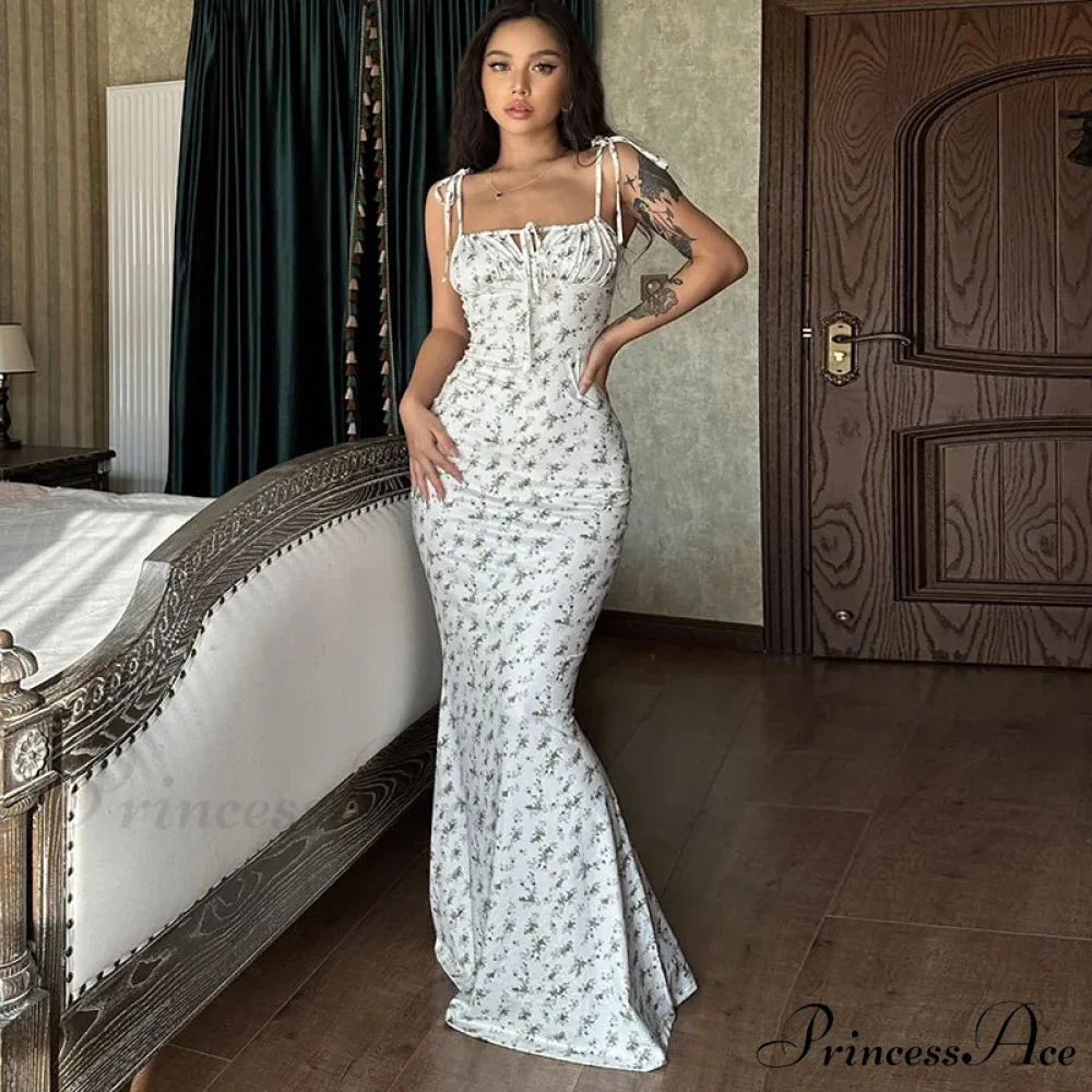 Summer Off Shoulder Lace Up Deep V Neck es Ladies Holiday Casual Long Woman Floral Dress - Image 7