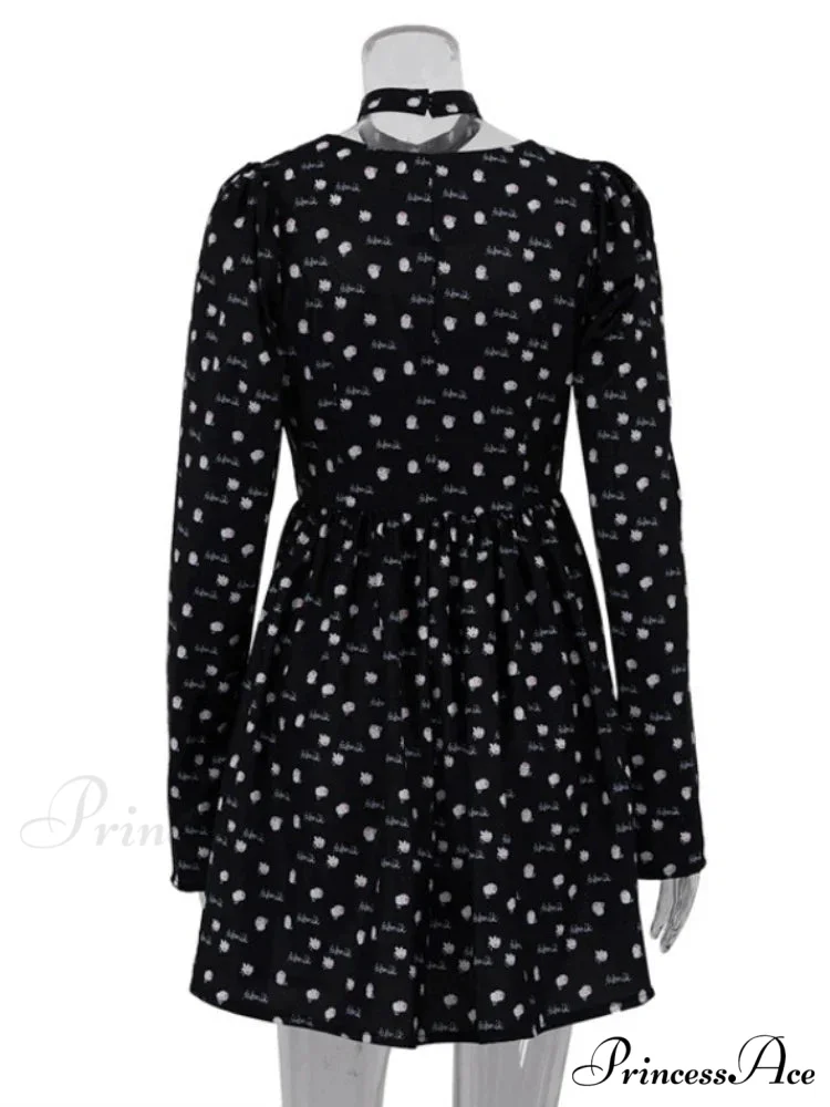 Folds Print 2024 Summer Casual Long Sleeve France Retro Femme Street Elegant Female Floral Dress - Image 6