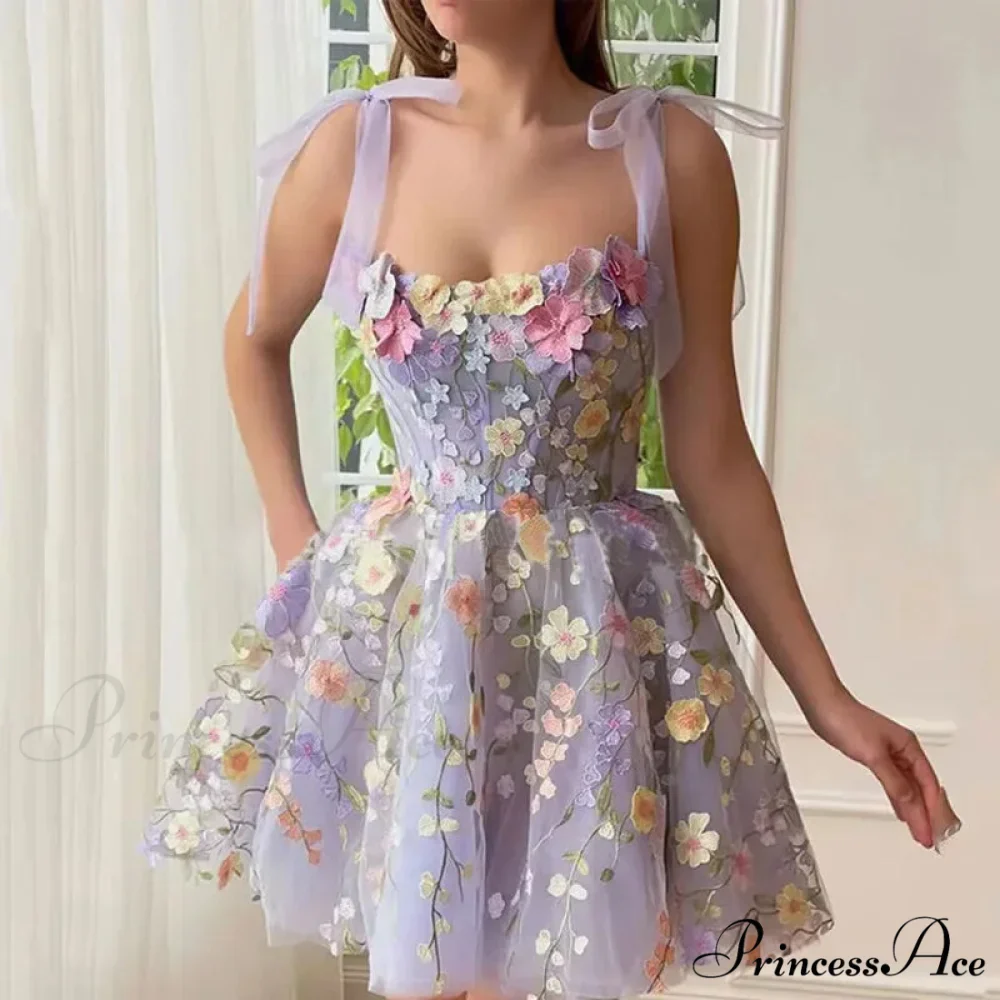 2024 Fashion Flower Embroidery Sexy Floral Dress - Image 3