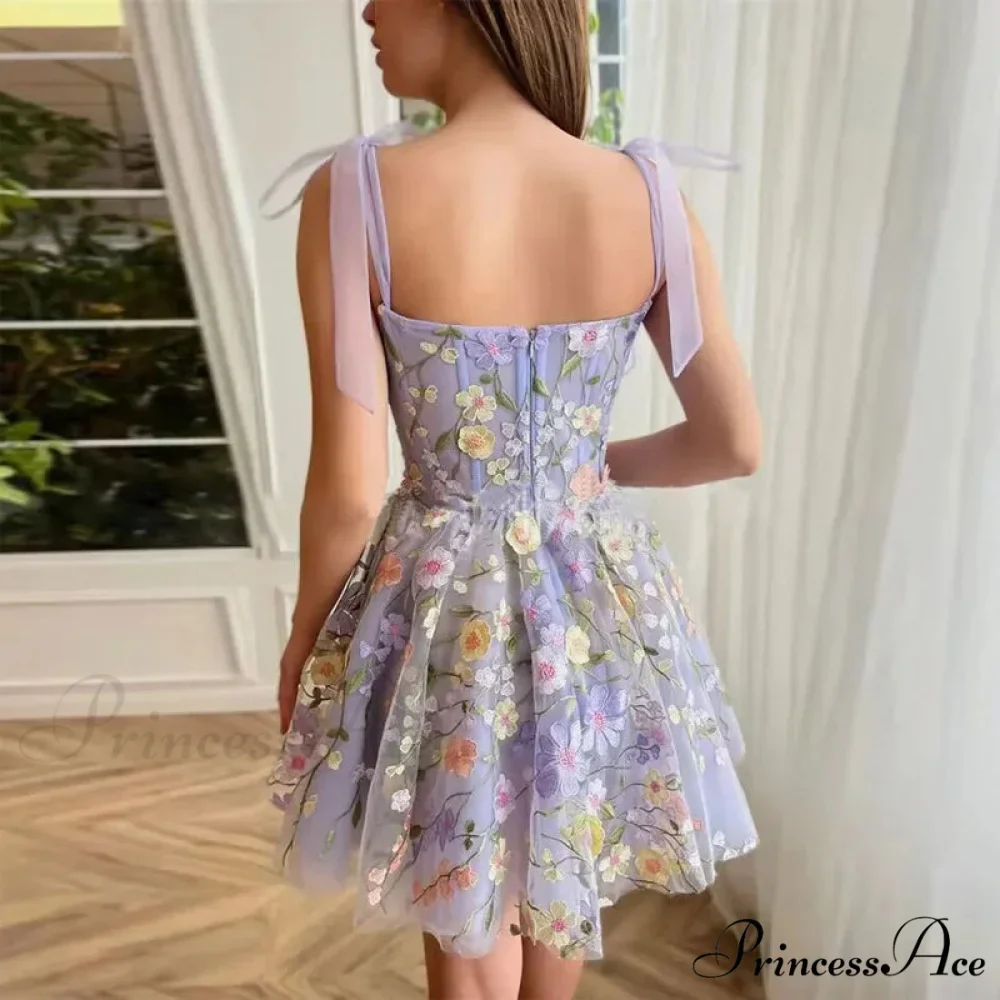 2024 Fashion Flower Embroidery Sexy Floral Dress - Image 4