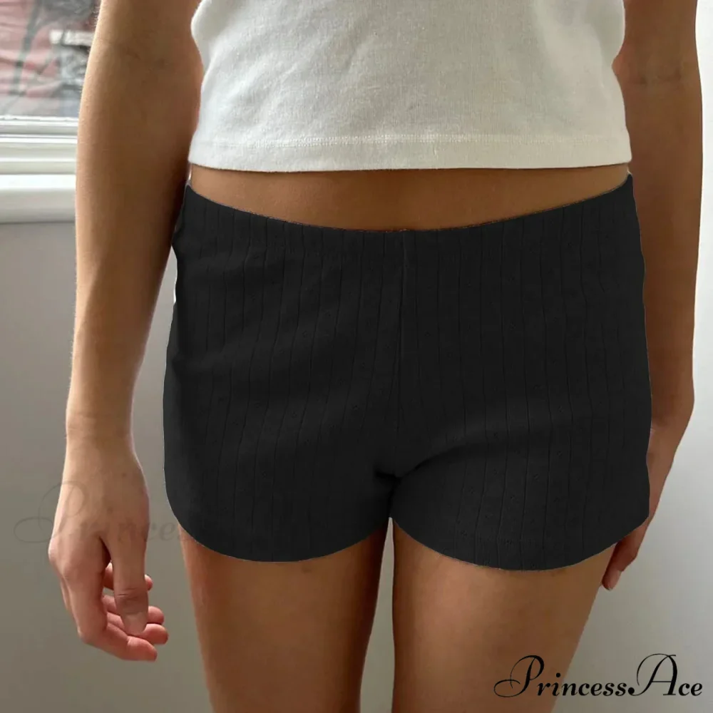 Slim Fit Retro Kawaii Solid Front Button Down Elastic Waist Pajamas Short - Image 6