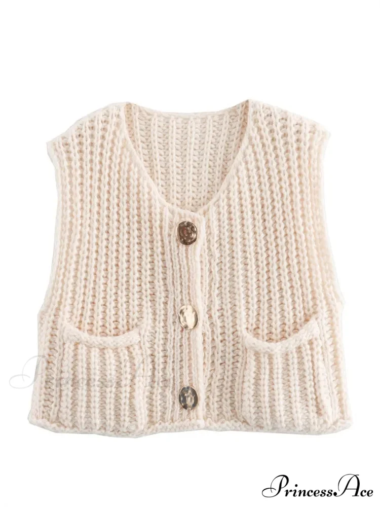 Cozy Knitted Casual Loose Single-breasted Comfortable Autumnal Fashionable Sweater - Image 4