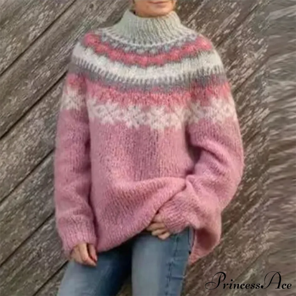 Round Neck Casual Cozy Comfortable Loose Long Sleeve Stylish Autumnal Sweater - Image 5