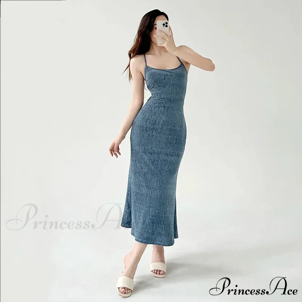 Beachwear Knit Sexy Spaghetti Strap Strapless Backless Lace Up Female Slip Holiday Club Bodycon Dress - Image 4